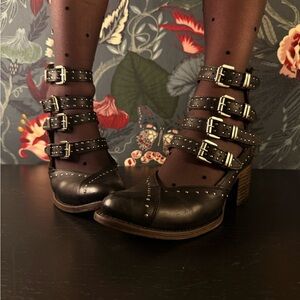 Freebird by Steven Black Multi-Buckle boot Heels